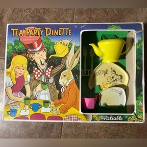 Vintage Alice in Wonderland Tea Party Dinette Set Original Box Children’s Toy